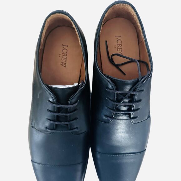 J. Crew Men’s Leather Cap Toe Dress Oxford Shoes Size 11.5M Black NWB BS113 main image 4